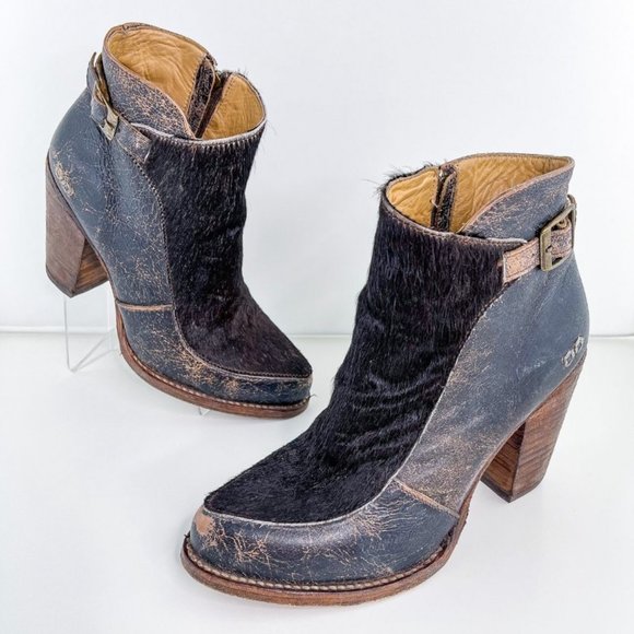 ❤️SOLD❤️Bed Stu Isla Black Lux With Hide Ankle Fur - Picture 4 of 14